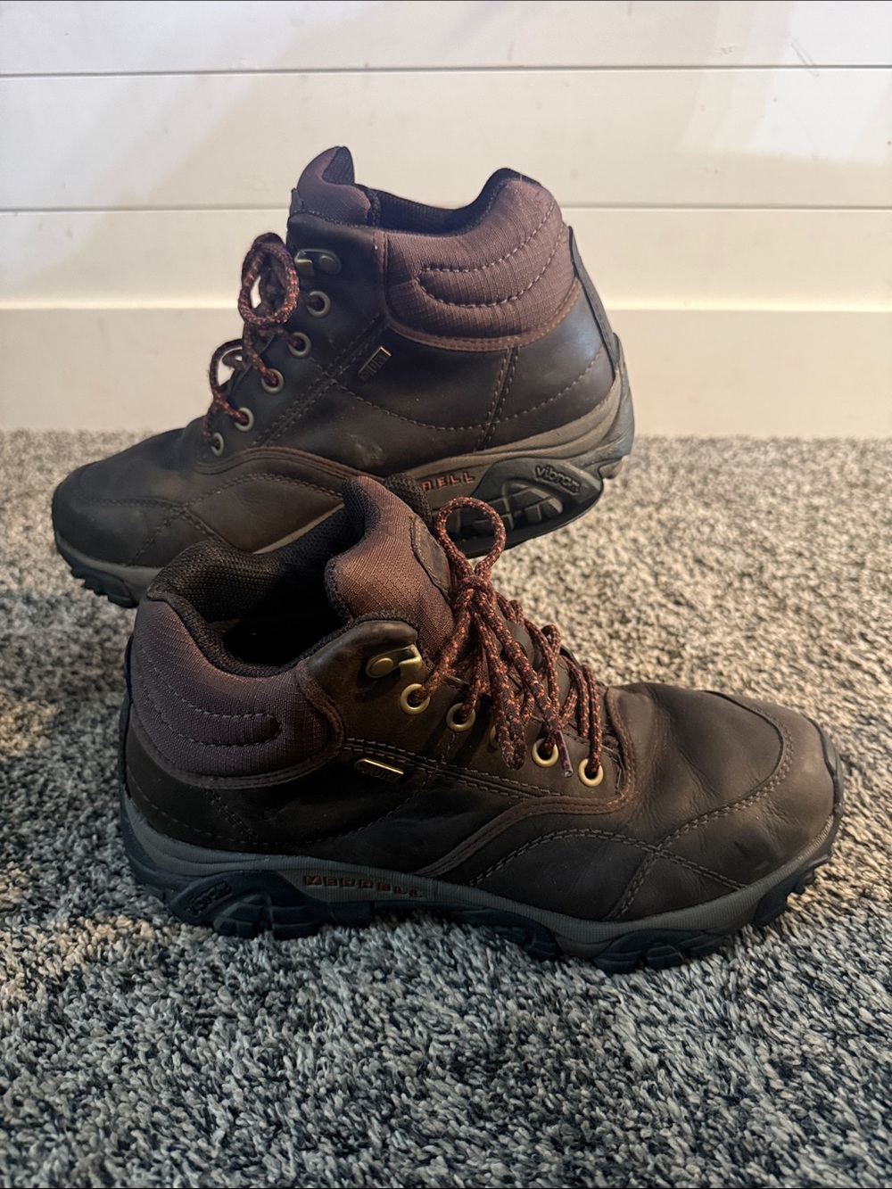 Merrell Moab Rover Mid Waterproof Men’s Brown Leather Hiking Boots Size 11